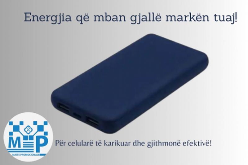 power bank promocionale, karikues portativ me logo, power bank e loguar per biznes, bateri e jashtme promocionale, power bank me karikim te shpejte me logo, power bank diellore promocionale, power bank magnetike e loguar